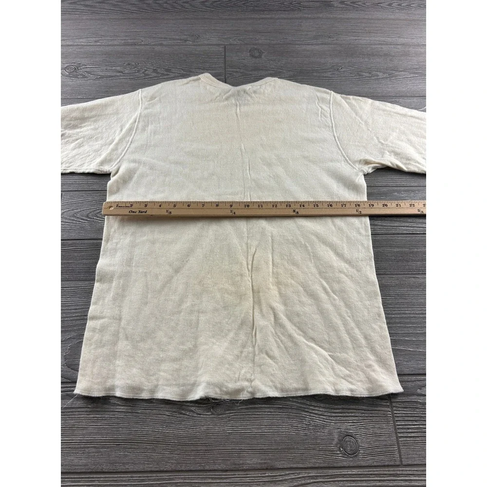 Vintage Duofold Thermal Shirt Mens XL Cream Wool Blend Long Sleeve Made in USA